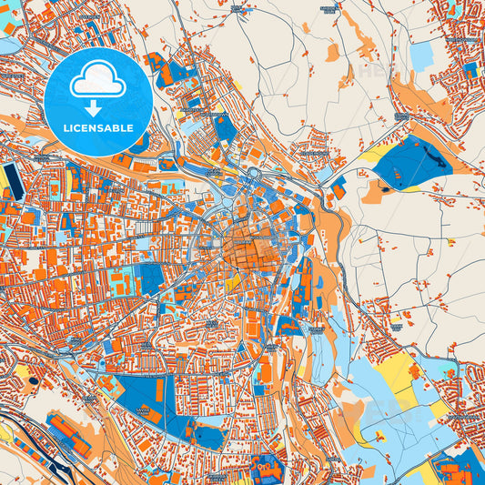 Colorful Halifax Street Map with Labels and Buildings