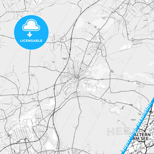 Haltern am See, Germany light map with streetnames, citynames and districts