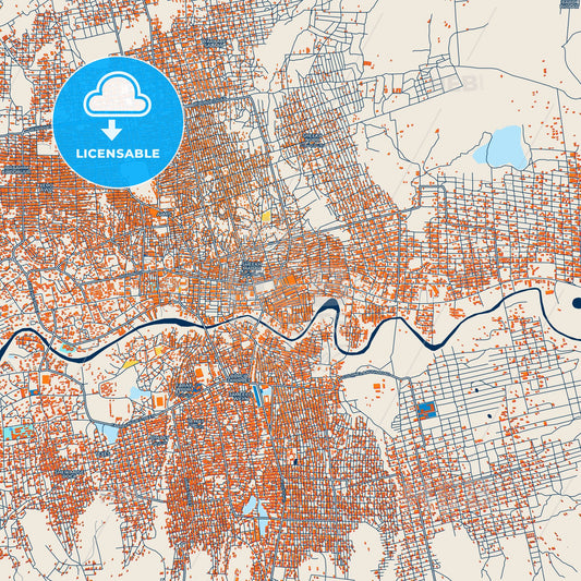 Colorful Hargeysa Street Map with Labels and Buildings