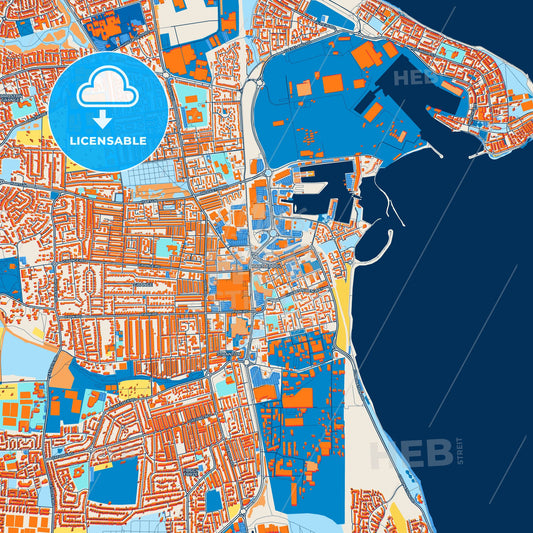 Colorful Hartlepool Street Map with Labels and Buildings