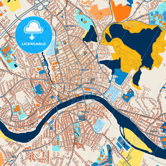 Colorful Haverhill Street Map with Labels and Buildings