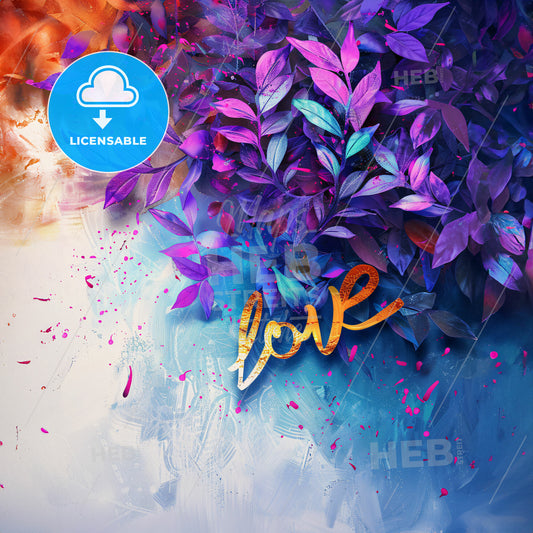 A Purple And Blue Leaves