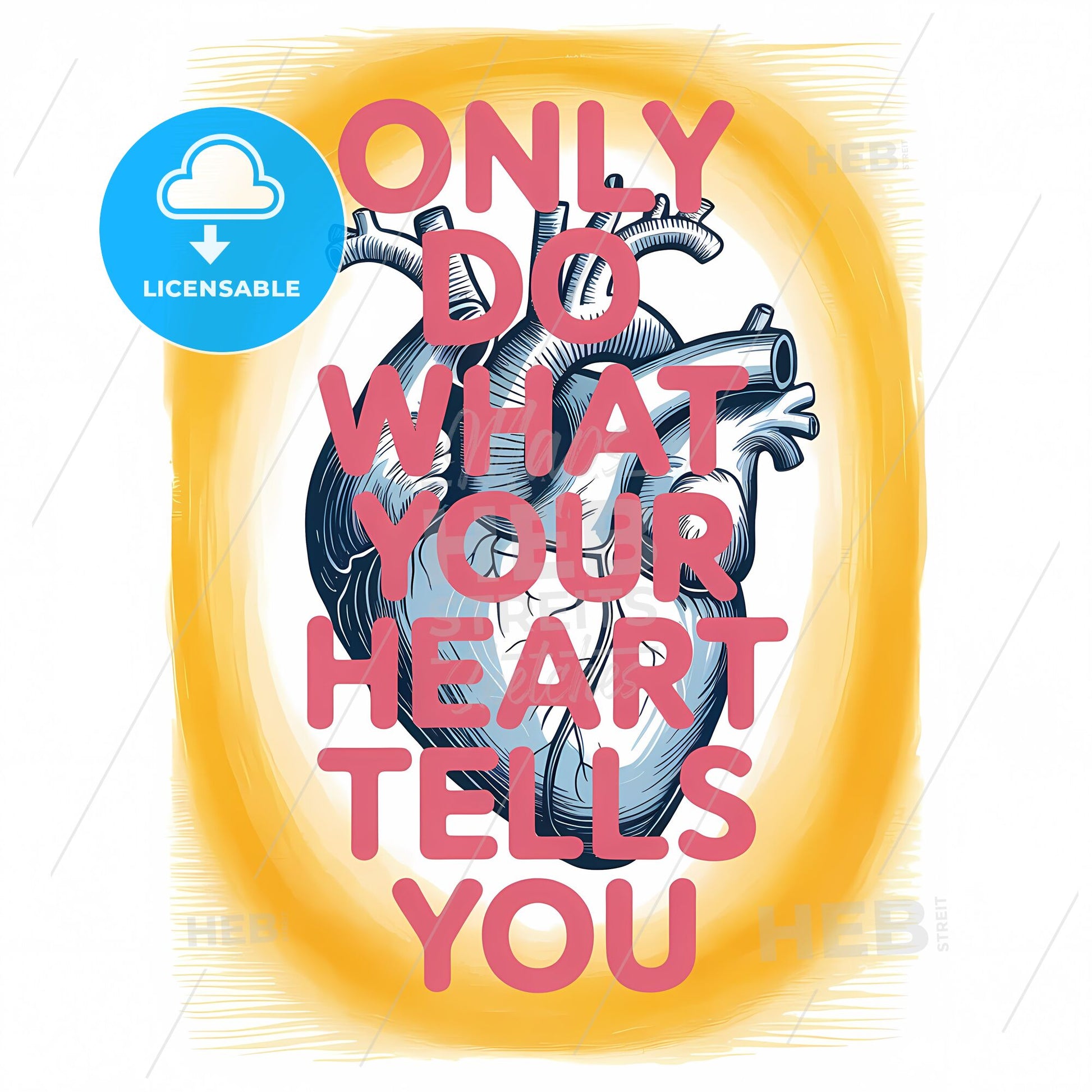 Heartfelt Wisdom: Anatomical Art with Inspirational Typography