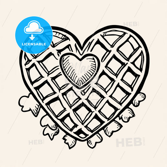 Heartshaped Waffles - A Heart Shaped Waffle With A Heart Inside