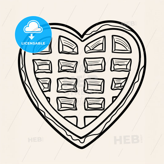 Heartshaped Waffles - A Heart Shaped Waffle With A Grid