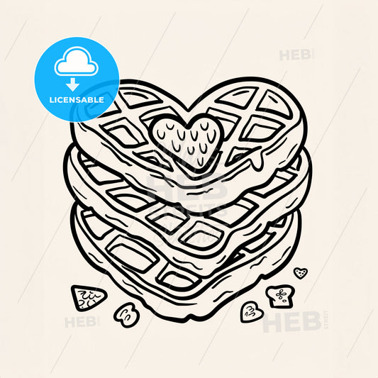 Heartshaped Waffles - A Stack Of Waffles With A Heart On Top