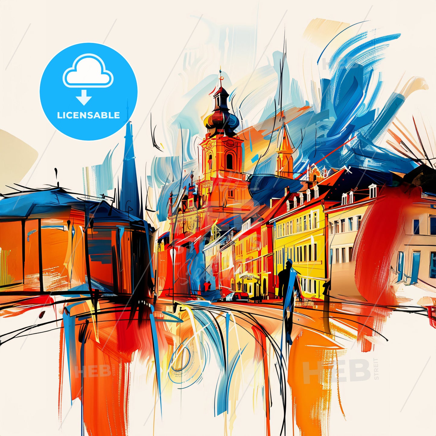 Vibrant Heilbronn, Germany - A Painting Of A City