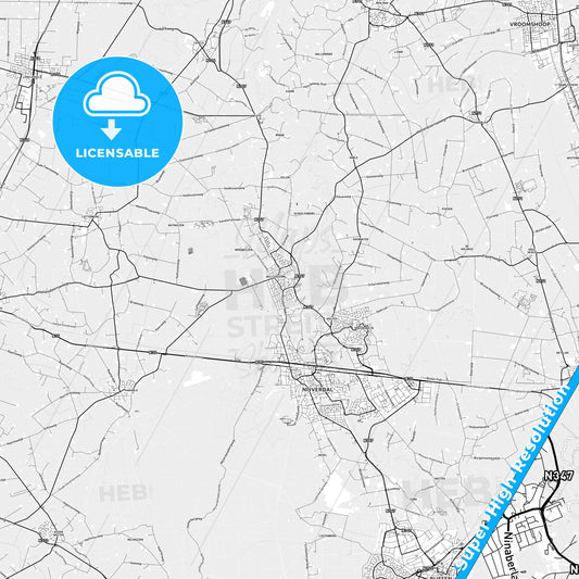 Hellendoorn, Netherlands light map with streetnames, citynames and districts
