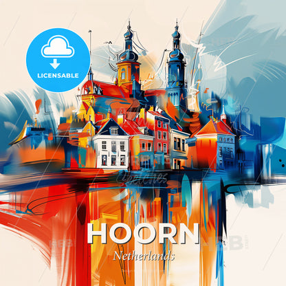 Vibrant Hoorn, Netherlands - A Painting Of A City - Square format print template
