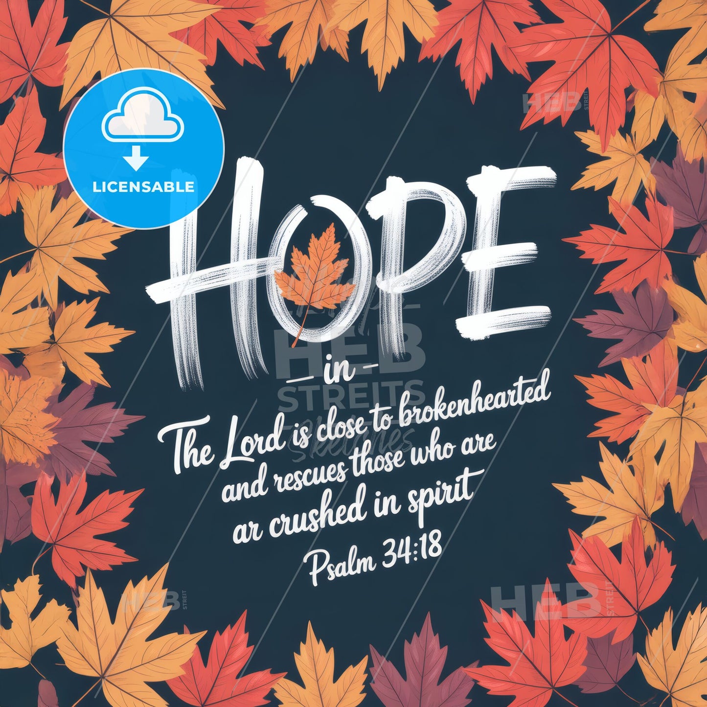 Hope and Comfort: A Spiritual Reflection Amid Autumn Leaves Inspired by Psalm 34:18.
