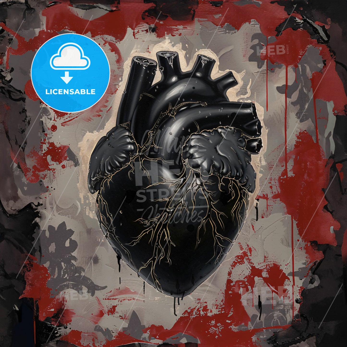 A Black Heart With Gold Veins