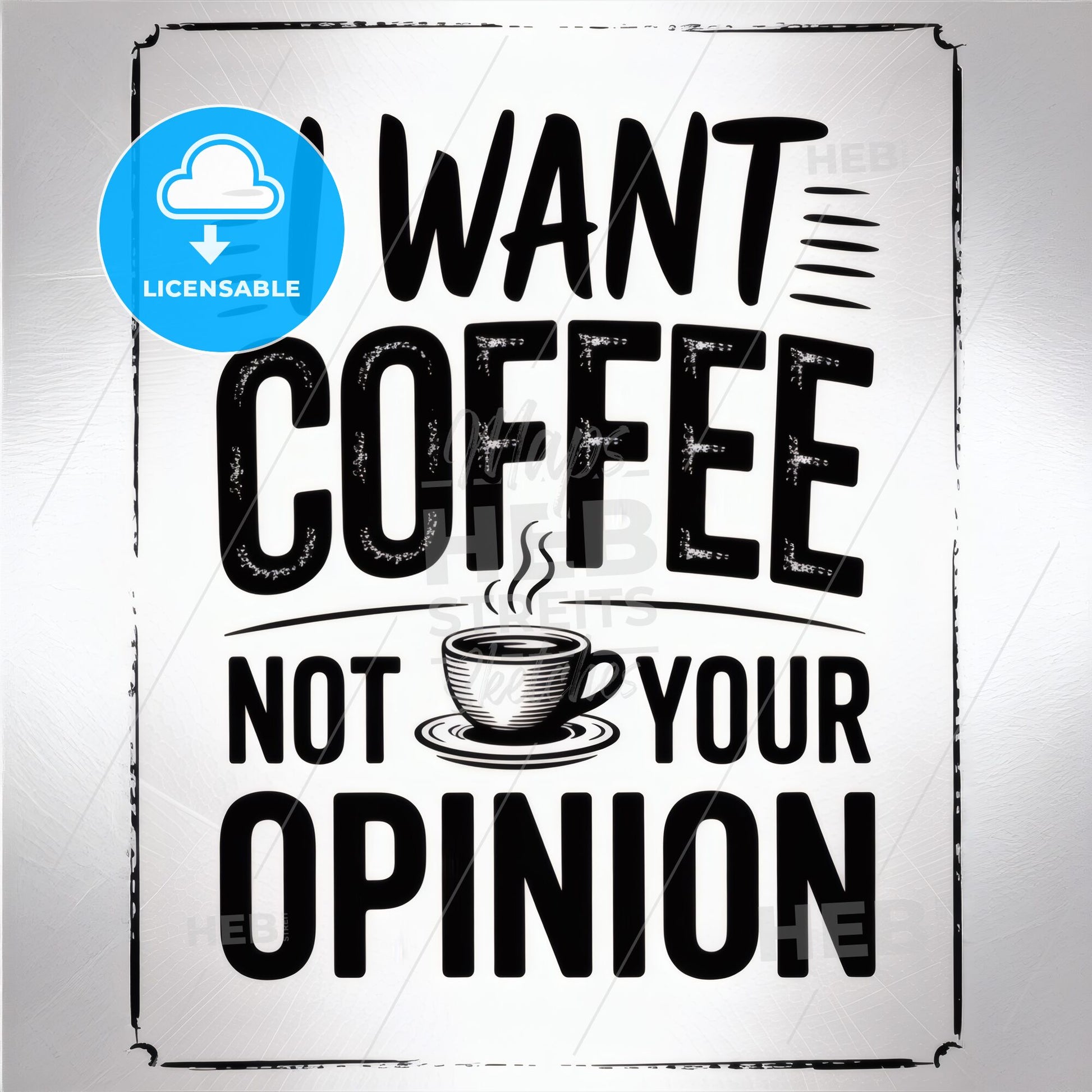 Humorous Coffee Quote: Prioritizing Coffee Over Opinions in a Charming Design