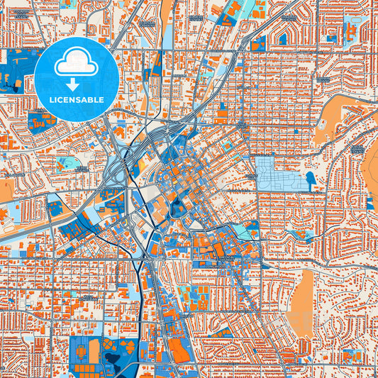 Colorful Huntsville Street Map with Labels and Buildings