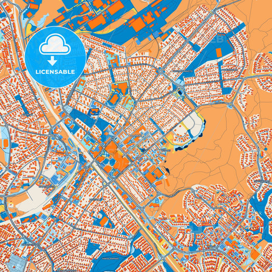 Colorful Hyvinkää Street Map with Labels and Buildings