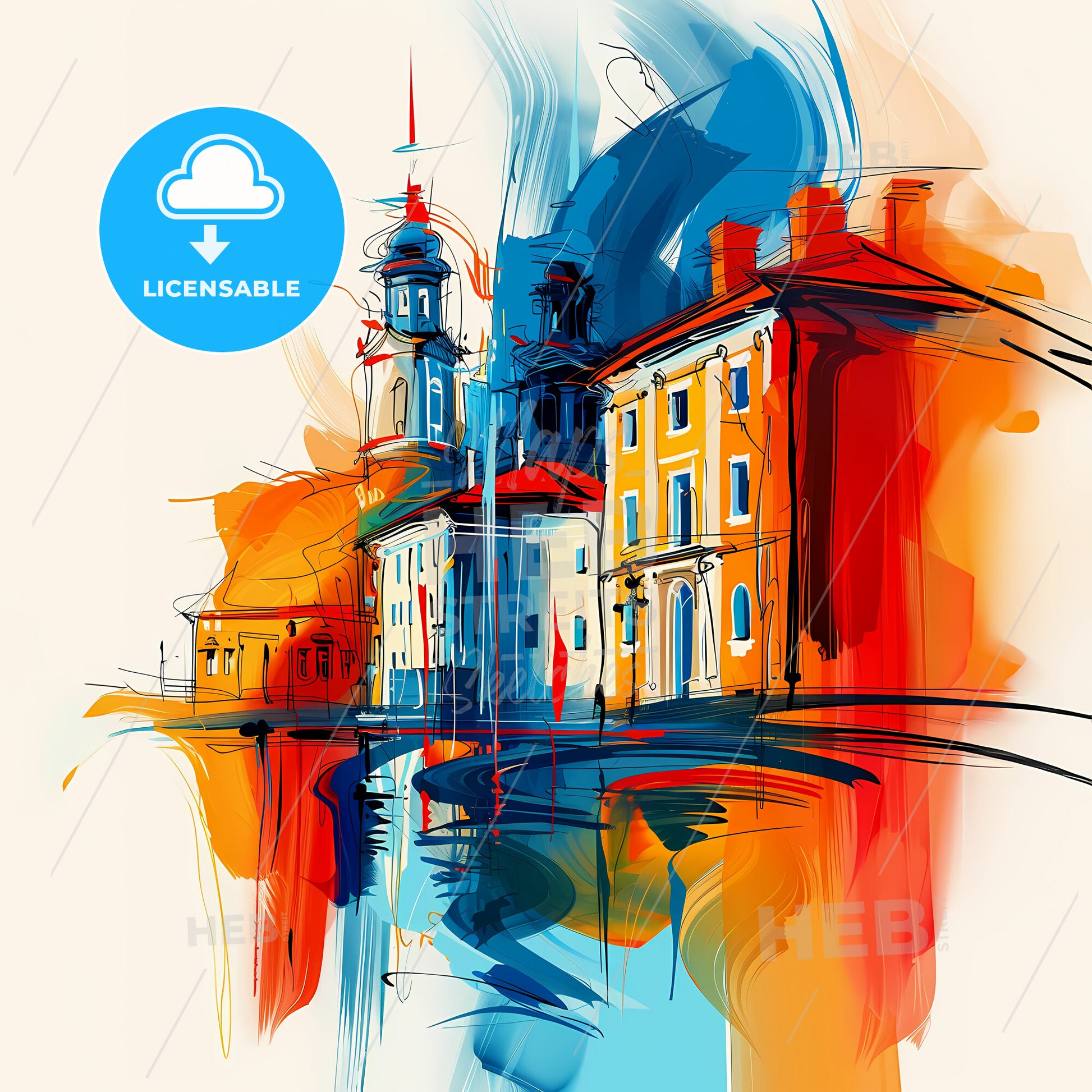 Vibrant Šiauliai, Lithuania - A Colorful Painting Of Buildings