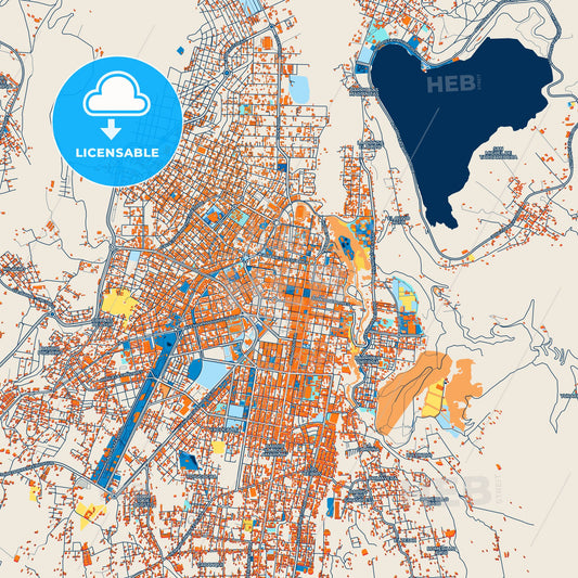 Colorful Ibarra Street Map with Labels and Buildings