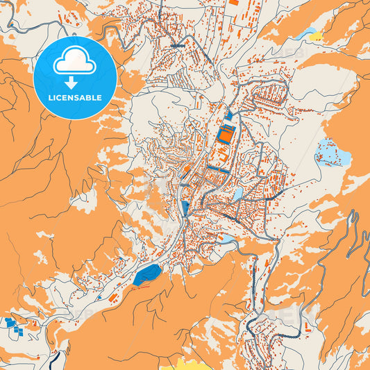 Colorful Ijevan Street Map with Labels and Buildings