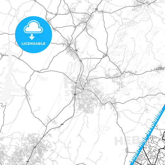 Ikirun, Nigeria light map with streetnames, citynames and districts