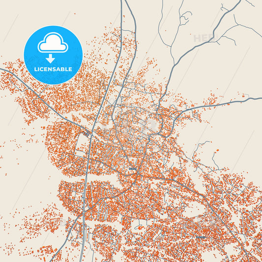 Colorful Ikirun Street Map with Labels and Buildings