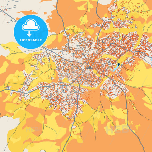 Colorful Ila Orangun Street Map with Labels and Buildings