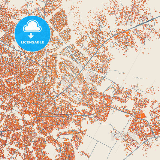 Colorful Ilesa Street Map with Labels and Buildings
