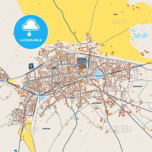 Colorful Ilgın Street Map with Labels and Buildings