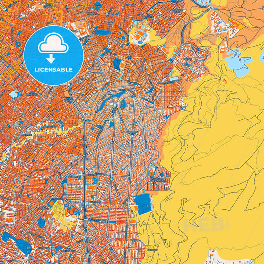 Colorful Ilioupoli Street Map with Labels and Buildings
