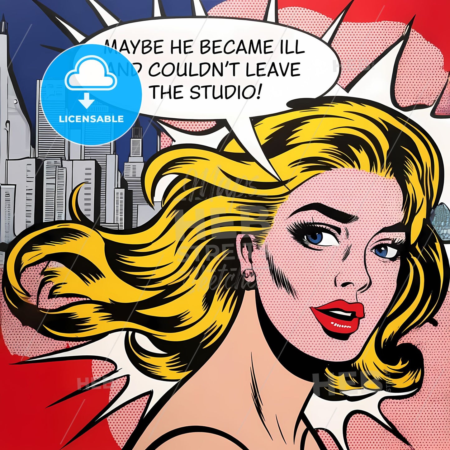 Illuminated Dreams: A Pop Art Portrait of Urban Melancholy