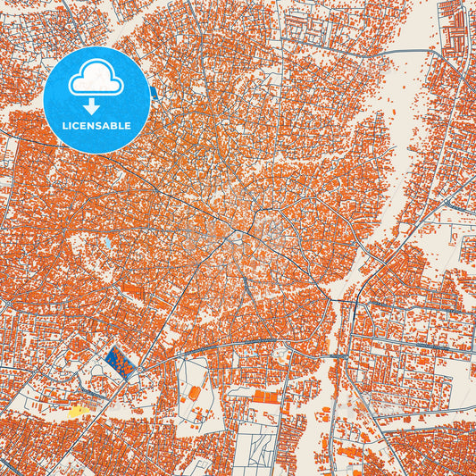 Colorful Ilorin Street Map with Labels and Buildings