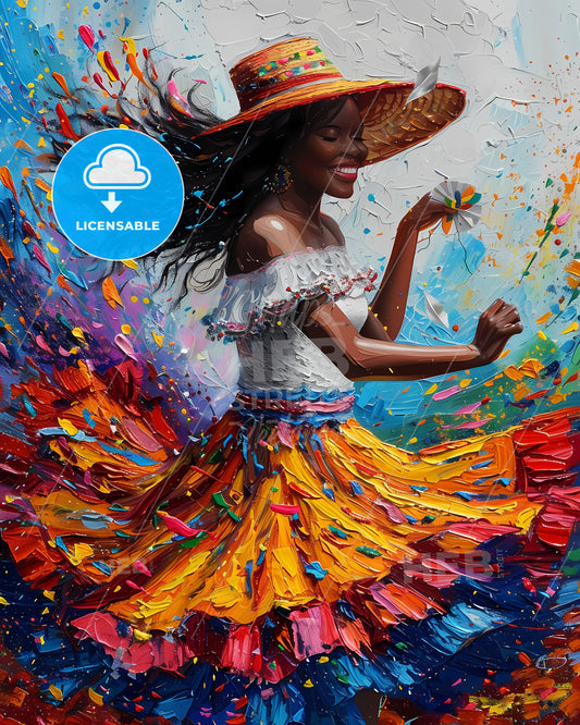 Embrace the Enchanting Splendor of a Vibrant Brazilian Carnival Dance Painting