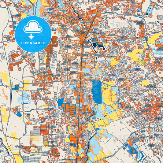 Colorful Imus Street Map with Labels and Buildings