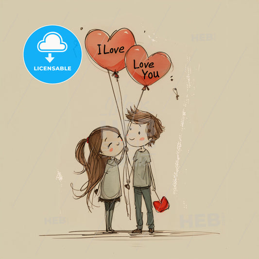 A Boy And Girl Holding Balloons