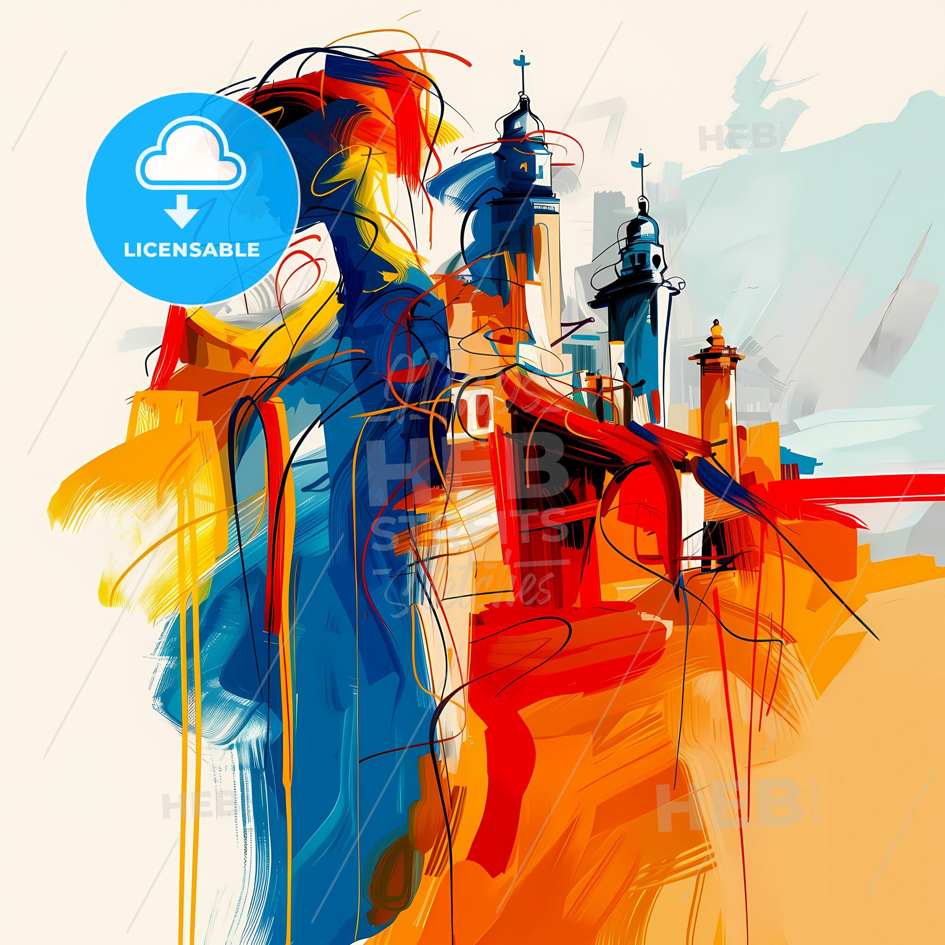 Vibrant Indore, India - A Painting Of A Woman In A Hat