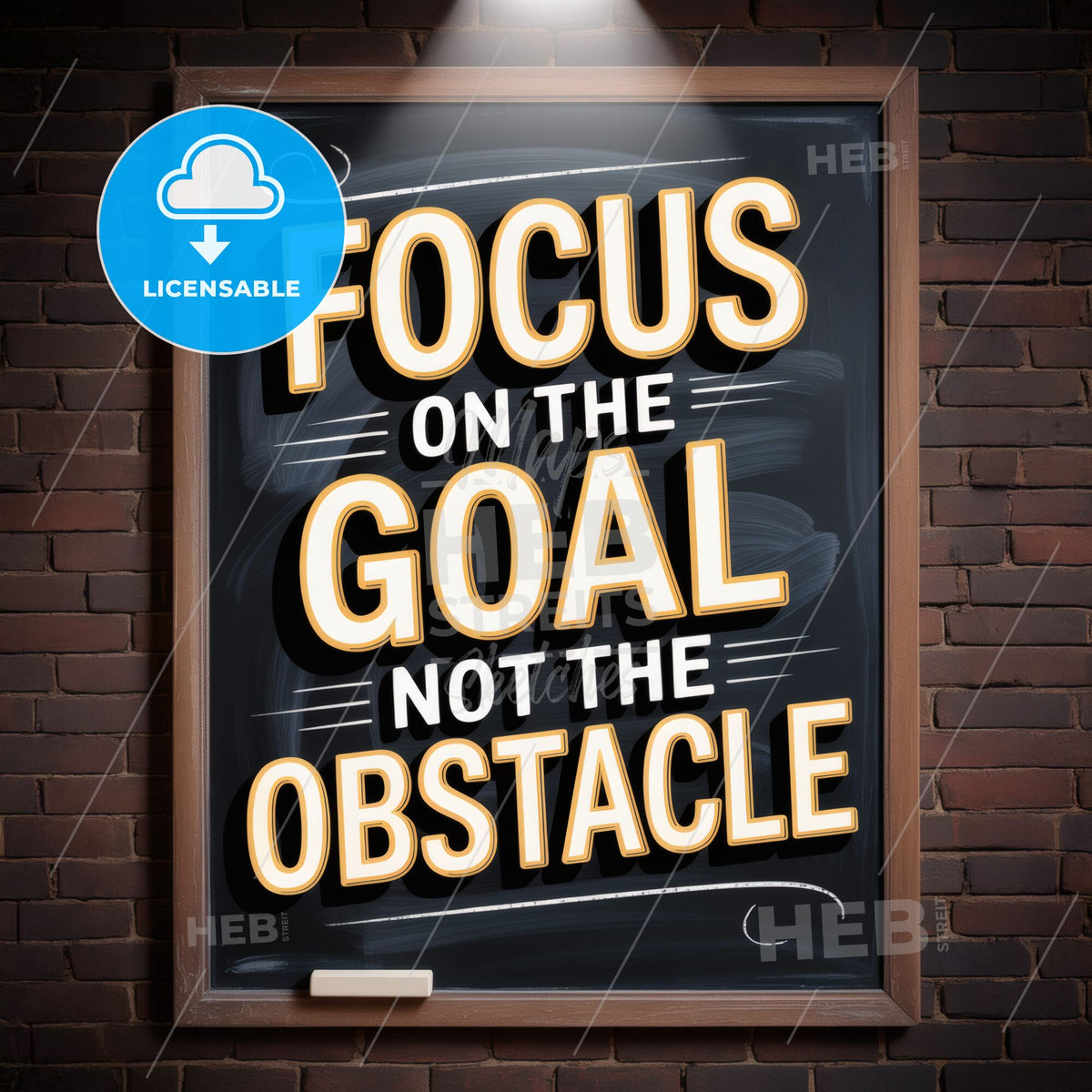 Inspirational Chalkboard Quote: Focus on the Goal, Not the Obstacle - Motivational Wall Art for Success.