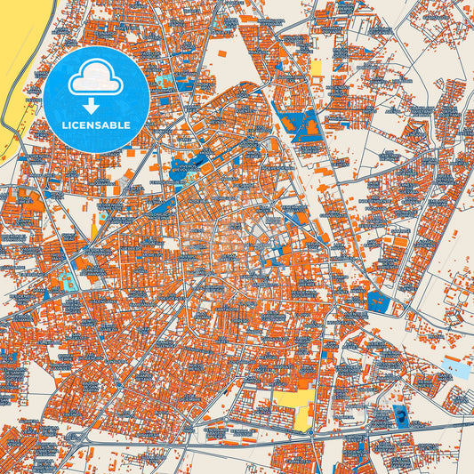 Colorful Irapuato Street Map with Labels and Buildings