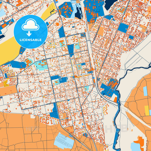 Colorful Irpin Street Map with Labels and Buildings