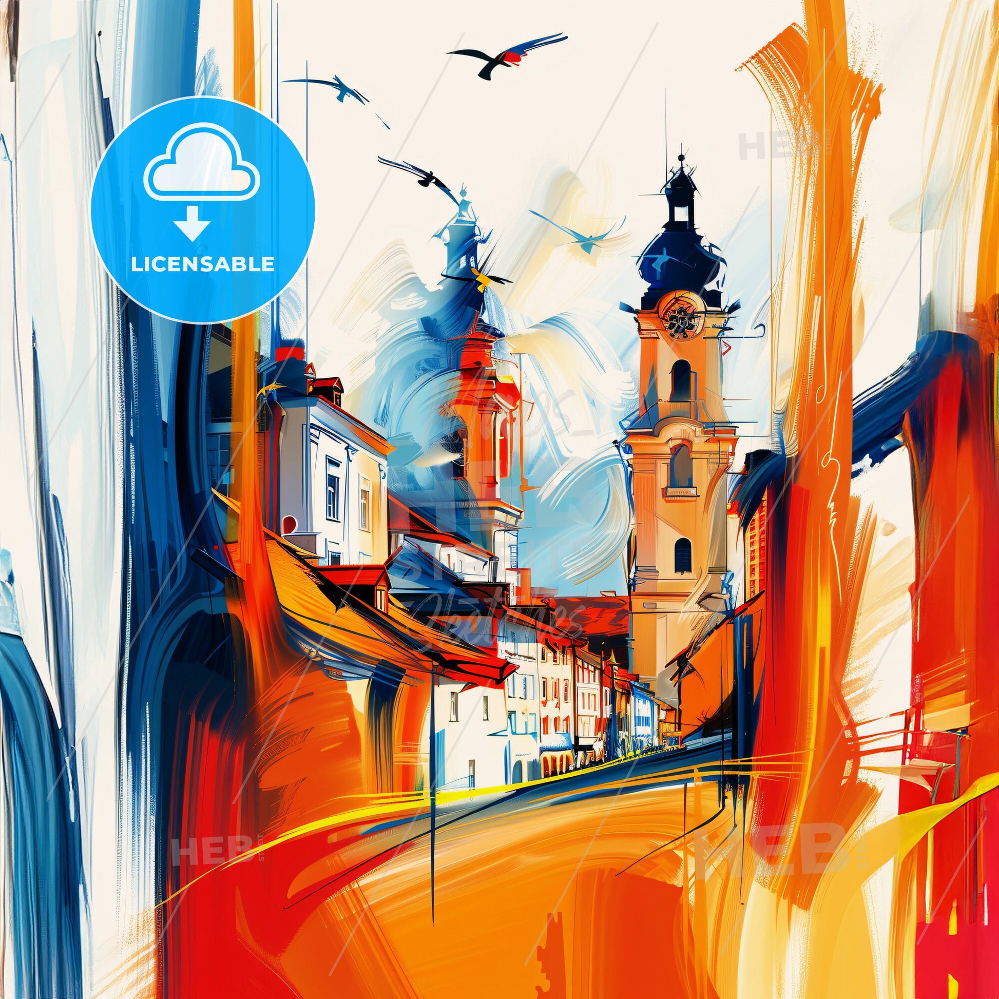 Vibrant Iserlohn, Germany - A Painting Of A City