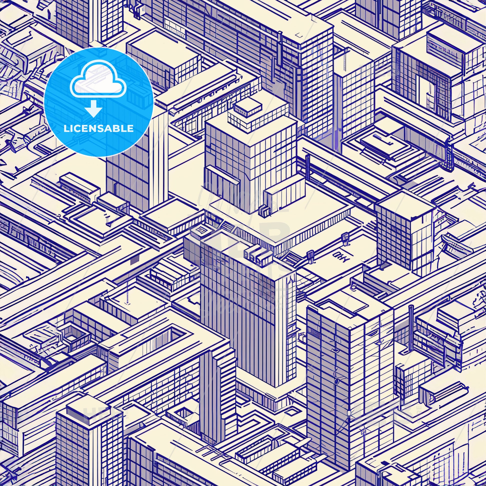 iso-perspective view of Berlin from the roofs - A blueprint of a city