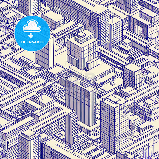 iso-perspective view of Berlin from the roofs - A blueprint of a city