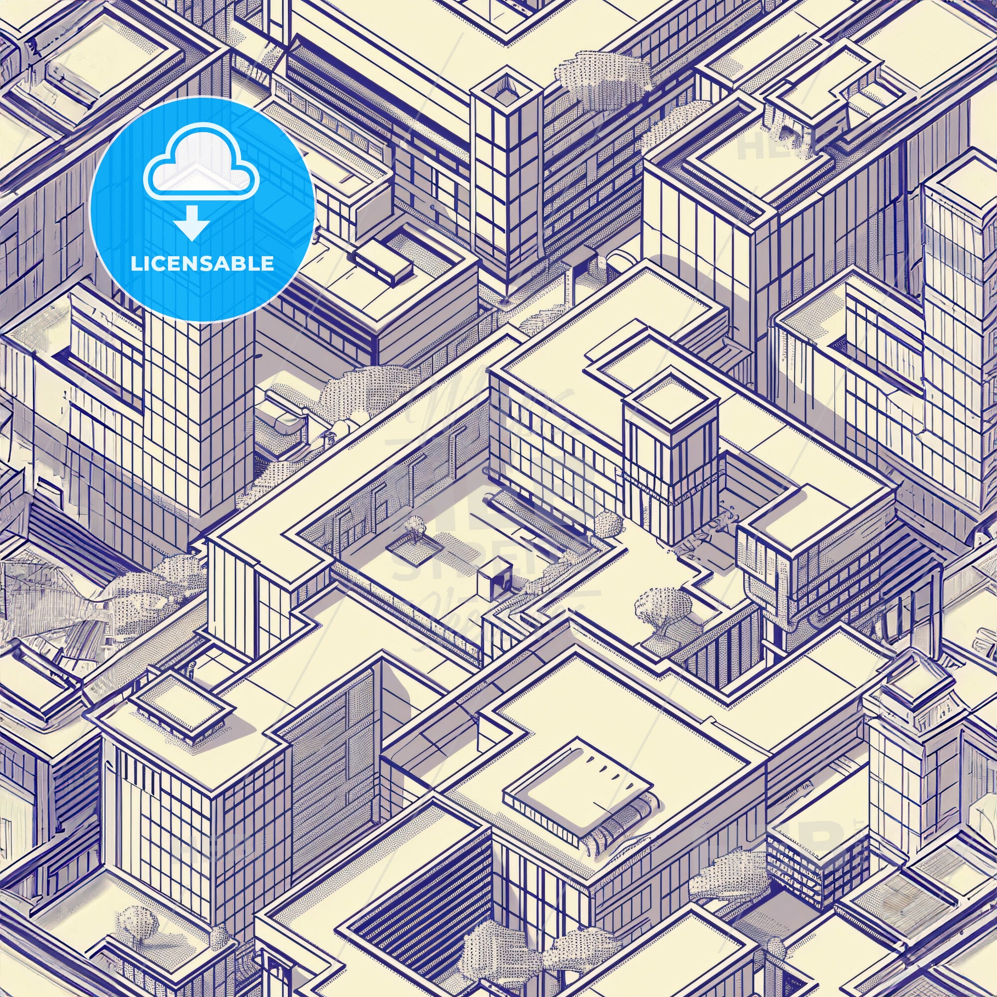 iso-perspective view of Berlin from the roofs - A blueprint of a city