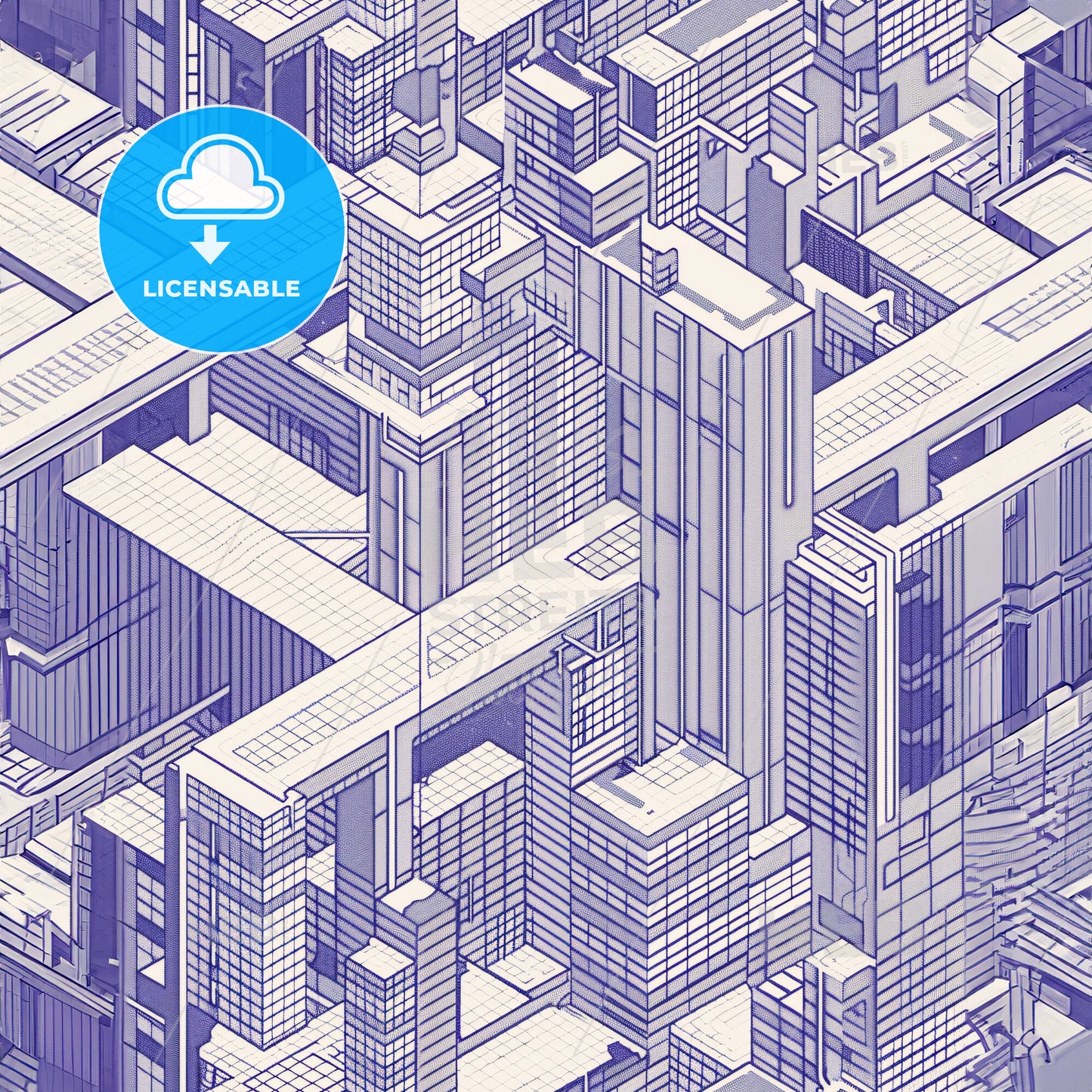 iso-perspective view of Berlin from the roofs - A blueprint of a city