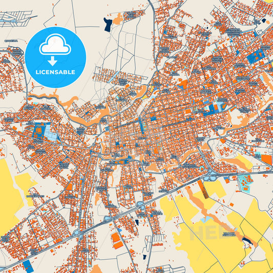 Colorful Itapetininga Street Map with Labels and Buildings