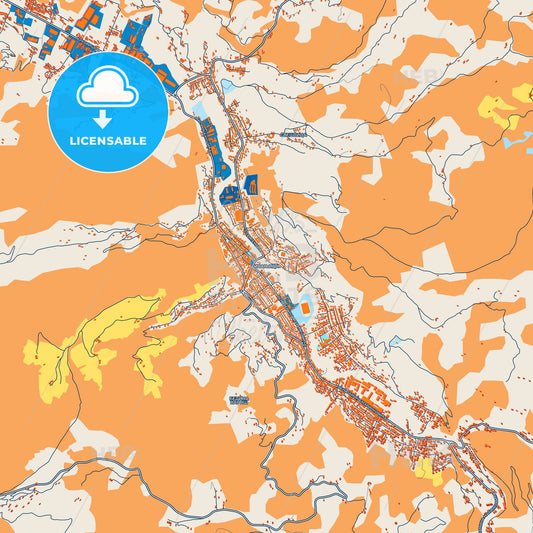 Colorful Ivanjica Street Map with Labels and Buildings