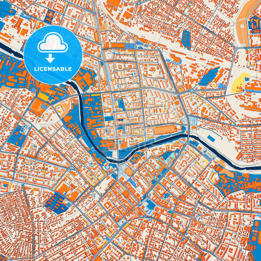 Colorful Ivanovo Street Map with Labels and Buildings