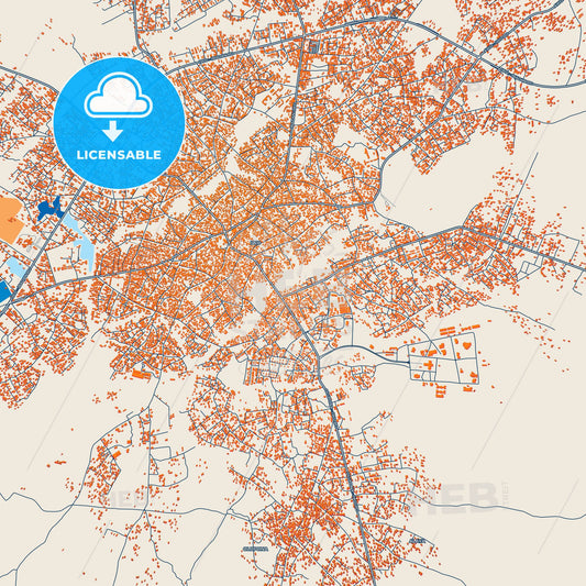 Colorful Iwo Street Map with Labels and Buildings