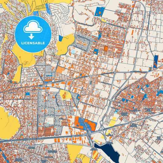 Colorful Ixtapaluca Street Map with Labels and Buildings