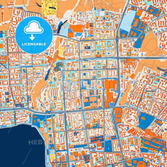 Colorful Izhevsk Street Map with Labels and Buildings