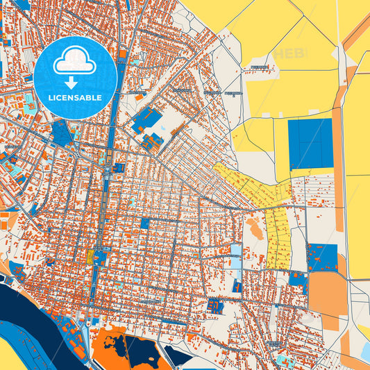 Colorful Izmail Street Map with Labels and Buildings