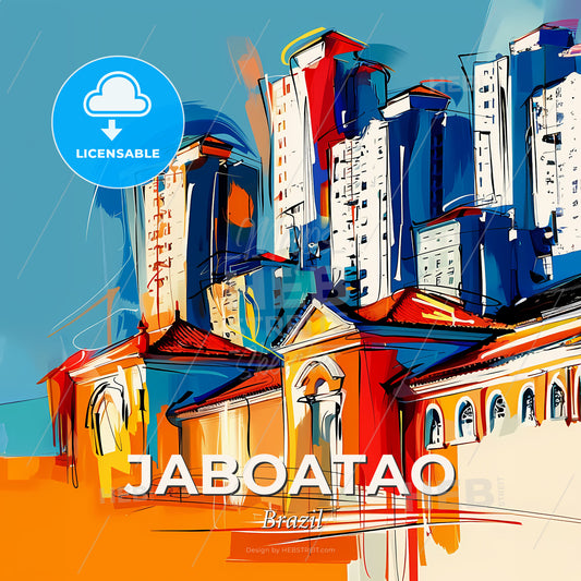 Vibrant Jaboatao, Brazil - A Painting Of A City - Square format print template