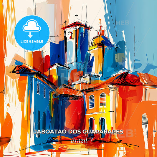 Vibrant Jaboatao Dos Guararapes, Brazil - A Painting Of A Building - Square format print template